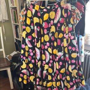 Hell Bunny Black Skirt with Colorful Fruit Print